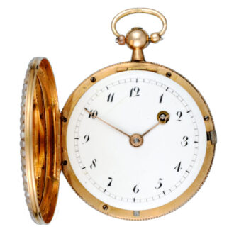 Swiss gold, enamel, and pearl set verge watch Circa 1820