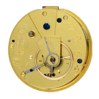 A Swiss three colour gold pocket watch set with rubies Circa 1820