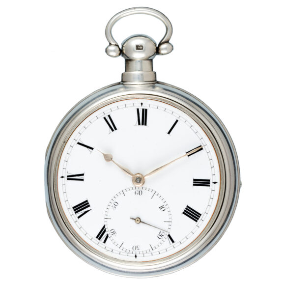 An English rack lever pocket watch in silver pair cases Circa 1820