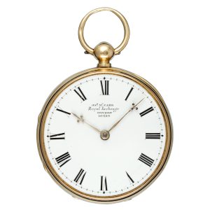 English 18 carat gold open faced lever watch Circa 1822