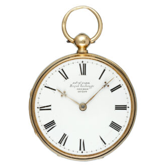 English 18 carat gold open faced lever watch Circa 1822