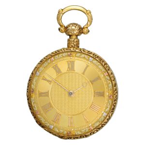 Gold English quarter repeating cylinder pocket watch Circa 1823
