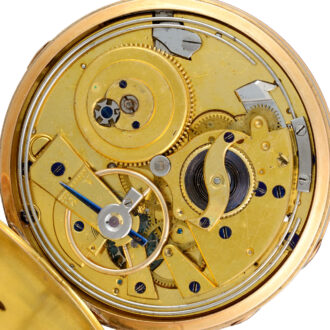 Swiss open faced quarter repeating cylinder watch Circa 1824