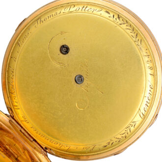 Swiss open faced quarter repeating cylinder watch Circa 1824