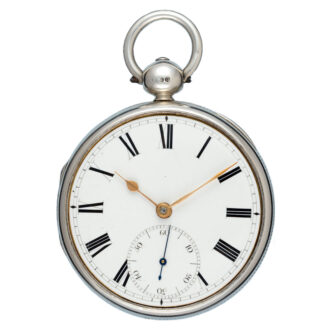 English Massey type three lever in silver open face case Circa 1828