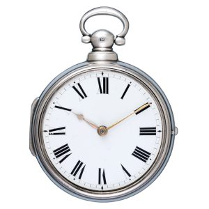 English silver pair cased verge pocket watch Circa 1828