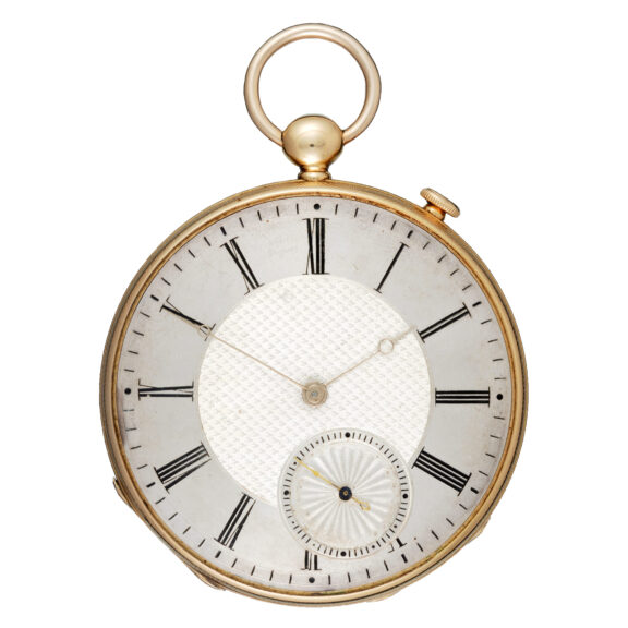 French quarter repeating lever in gold open face case Circa 1828