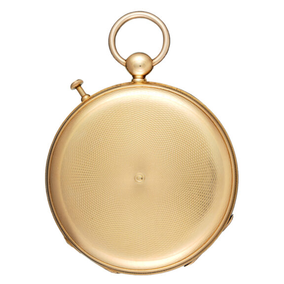 French quarter repeating lever in gold open face case Circa 1828 French quarter repeating lever in gold open face case Circa 1828