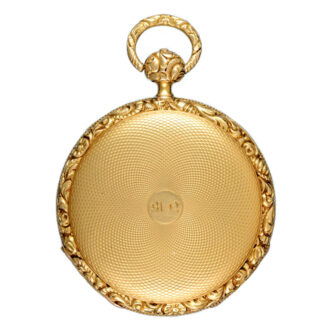 Swiss quarter repeating cylinder in gold open face case Circa 1830