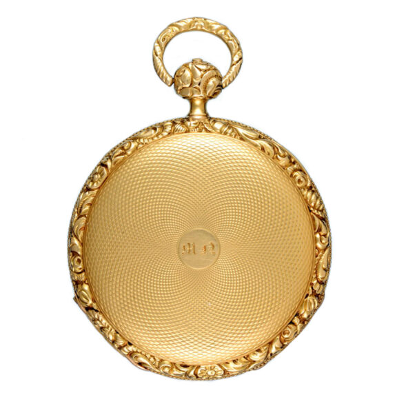 Swiss quarter repeating cylinder in gold open face case Circa 1830 Swiss quarter repeating cylinder in gold open face case Circa 1830