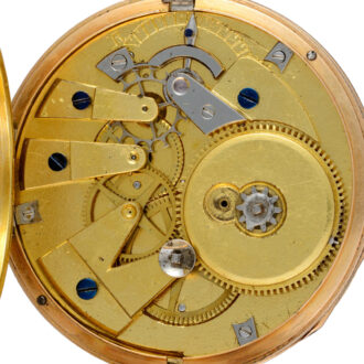 French gold cylinder with visible diamond set balance Circa 1830
