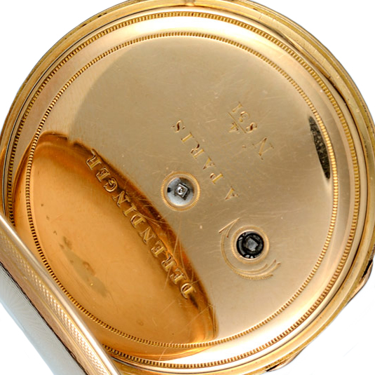 French gold quarter repeating cylinder pocket watch Circa 1830 French gold quarter repeating cylinder pocket watch Circa 1830