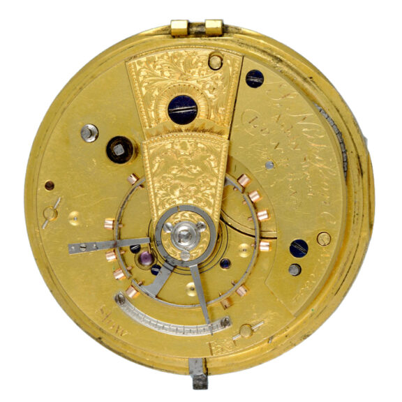 An English fusee duplex in a silver open face case Circa 1831 An English fusee duplex in a silver open face case Circa 1831