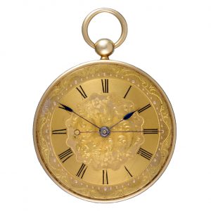 French 18 Carat gold independent seconds ruby cylinder Circa 1840