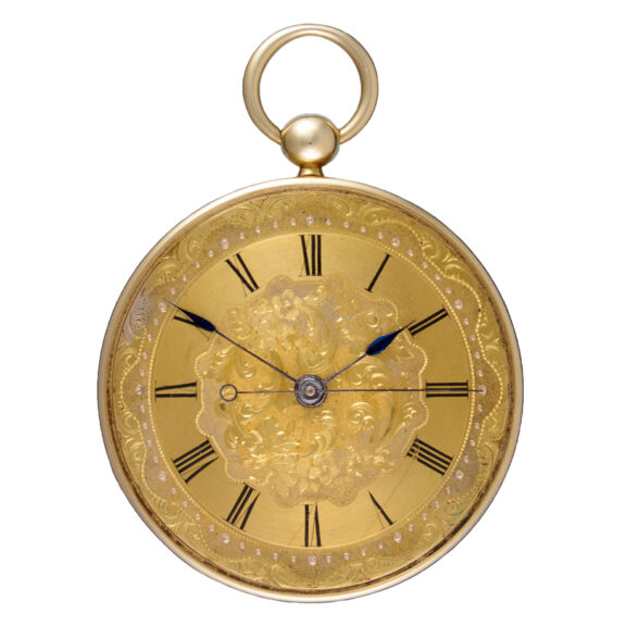 French 18 Carat gold independent seconds ruby cylinder Circa 1840