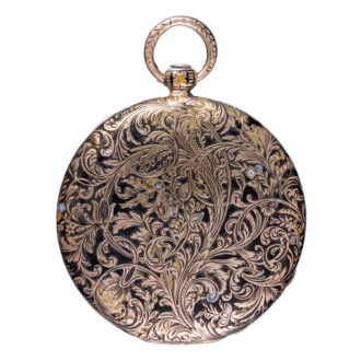 A French gold cylinder pocket watch with digital hours Circa 1840