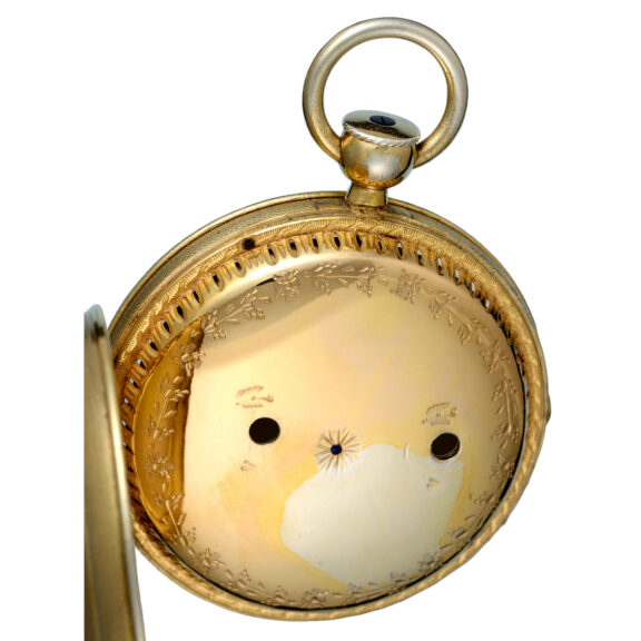 A Swiss silver gilt verge pocket watch with alarm Circa 1840 A Swiss silver gilt verge pocket watch with alarm Circa 1840