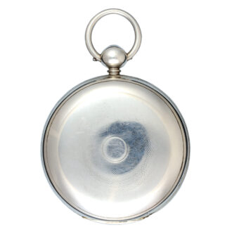 English silver fusee lever pocket watch with silver dial Circa 1840
