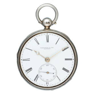 English duplex pocket watch in a silver open face case Circa 1840