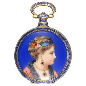 An enamelled silver gilt Chinese market pocket watch Circa 1840