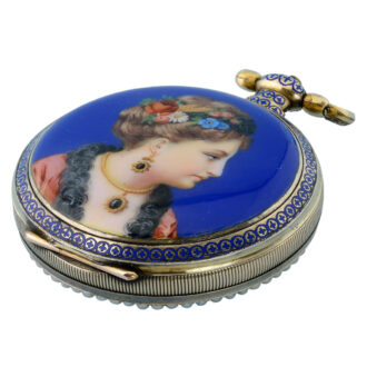 An enamelled silver gilt Chinese market pocket watch Circa 1840