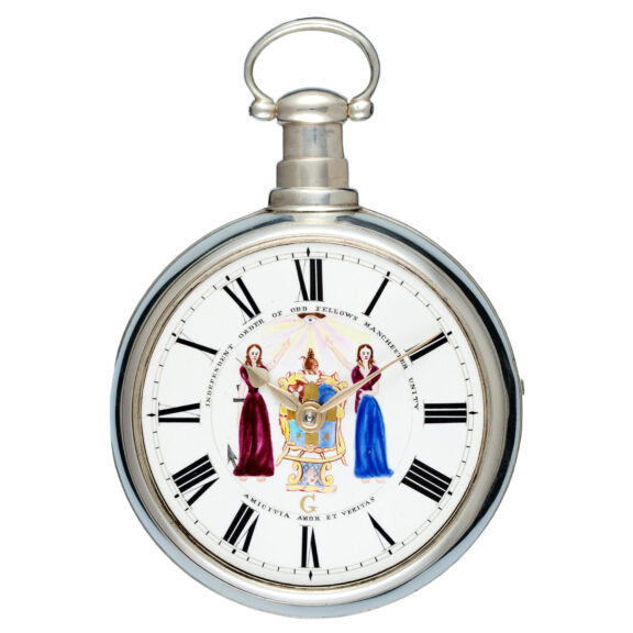 English silver verge watch of the Odd Fellows Society Circa 1841