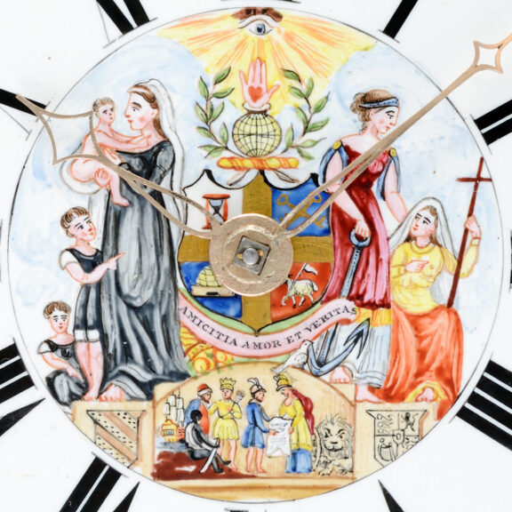 English silver verge with Oddfellows Society dial Circa 1843 English silver verge with Oddfellows Society dial Circa 1843