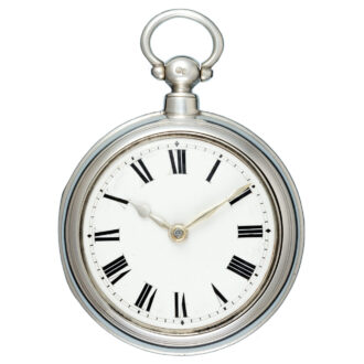 An English verge pocket watch in silver pair case Circa 1865 An English verge pocket watch in silver pair case Circa 1865