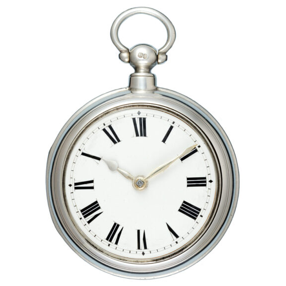 An English verge pocket watch in silver pair case Circa 1865 An English verge pocket watch in silver pair case Circa 1865