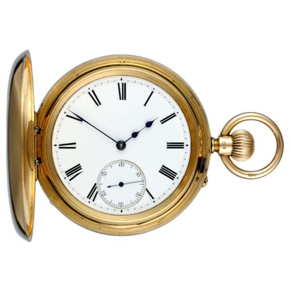 An English freesprung lever in a gold full hunter case Circa 1876