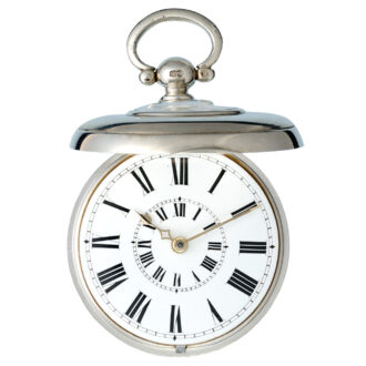 English silver half hunting pair cased verge watch Circa 1878