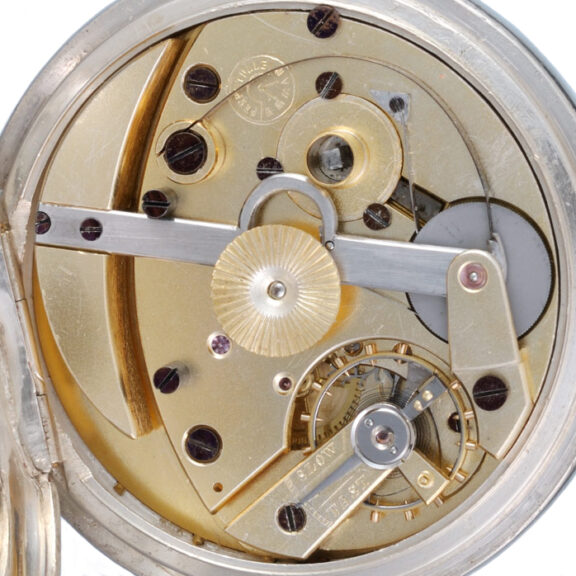 Swiss pedometer wind lever in a silver full hunter case Circa 1880 Swiss pedometer wind lever in a silver full hunter case Circa 1880