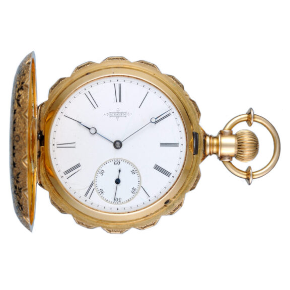 American lever in a gold and enamel full hunter case Circa 1880 American lever in a gold and enamel full hunter case Circa 1880