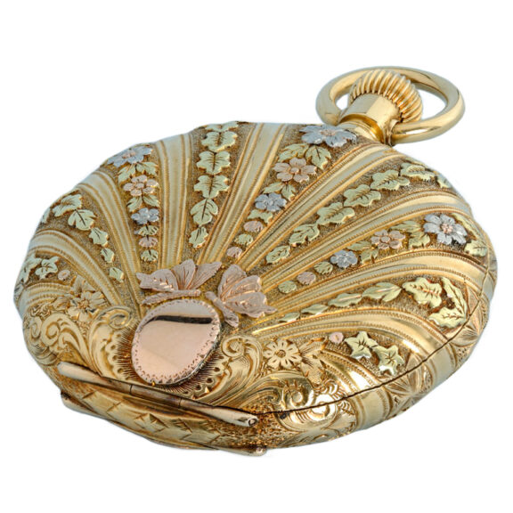 American lever in a three colour gold full hunter case Circa 1880 American lever in a three colour gold full hunter case Circa 1880