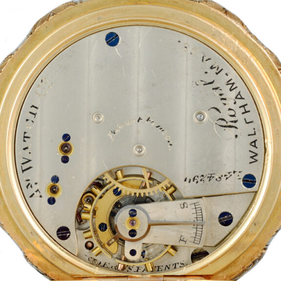 American lever in a three colour gold full hunter case Circa 1880 American lever in a three colour gold full hunter case Circa 1880