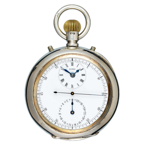 Unusual Swiss silver centre seconds chronograph Circa 1885