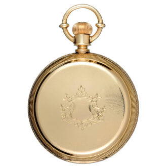 American lever in a gold engine turned full hunter case Circa 1885