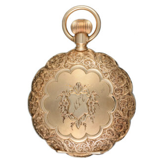 A decorative gold American lever in a full hunter case Circa 1885