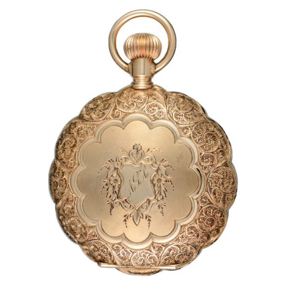 A decorative gold American lever in a full hunter case Circa 1885