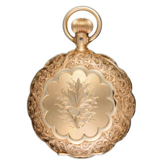 A decorative gold American lever in a full hunter case Circa 1885