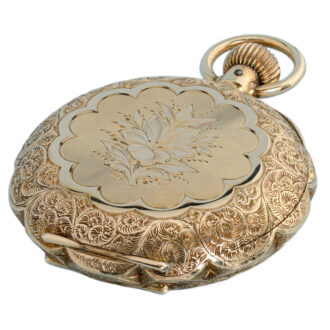 A decorative gold American lever in a full hunter case Circa 1885