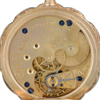 A decorative gold American lever in a full hunter case Circa 1885