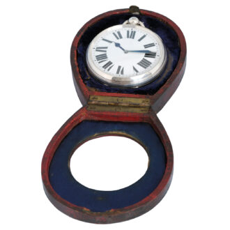 A large Swiss silver 8 day lever watch in travelling case Circa 1888 A large Swiss silver 8 day lever watch in travelling case Circa 1888