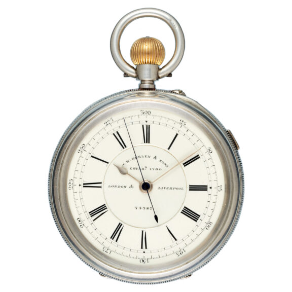 A late English silver centre seconds chronograph Circa 1892