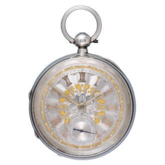English silver fusee lever pocket watch with silver dial Circa 1895