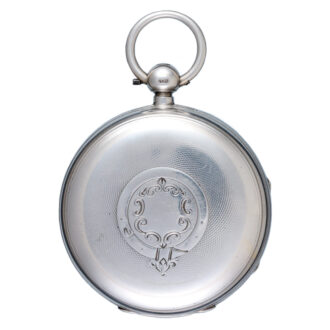 English silver fusee lever pocket watch with silver dial Circa 1895