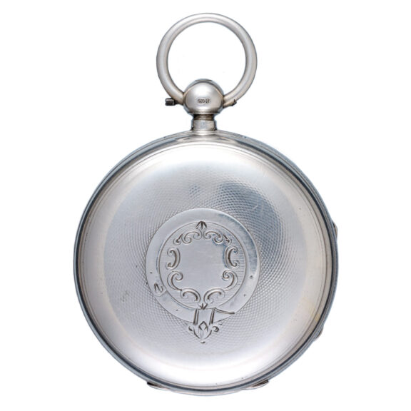 English silver fusee lever pocket watch with silver dial Circa 1895 English silver fusee lever pocket watch with silver dial Circa 1895