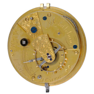 English silver fusee lever pocket watch with silver dial Circa 1895