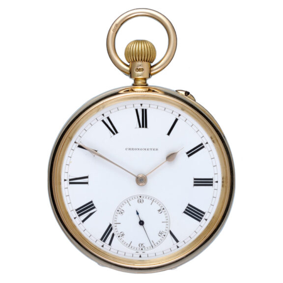 English gold spring detent chronometer pocket watch Circa 1896