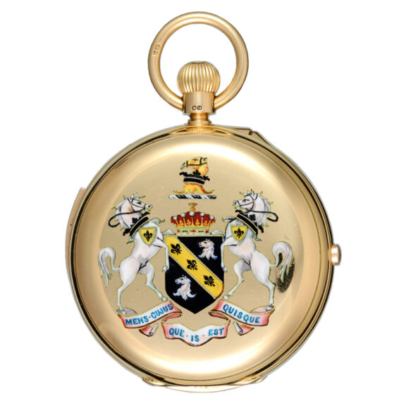 An English minute repeating calender chronograph Circa 1896 An English minute repeating calender chronograph Circa 1896